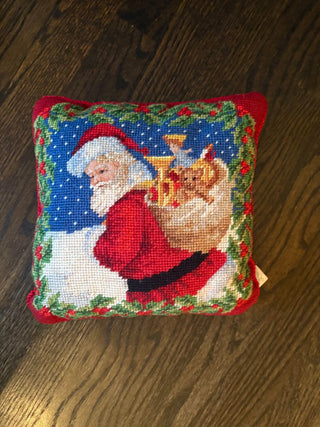 Santa Needlepoint pillow