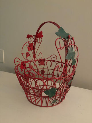 vintage holly basket