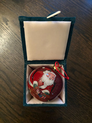 painted glass ornament in box