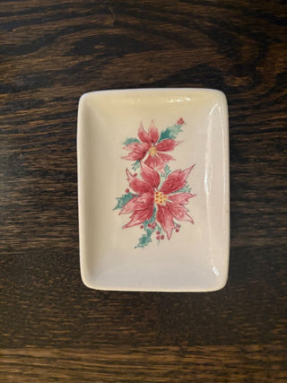 mini poinsettia dish