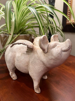 Vintage, Heavy Cast Iron "When Pigs Fly" Bank