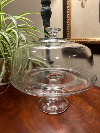 Glass Pedestal Cake Plate with Dome Cover