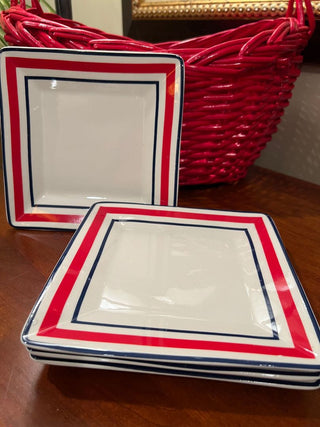 Set of Four (4) Tommy Hilfiger "Frame" Square Plates