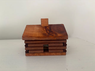 vintage log cabin incense burner