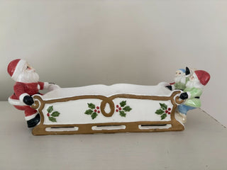rectangular dish w Santa dec