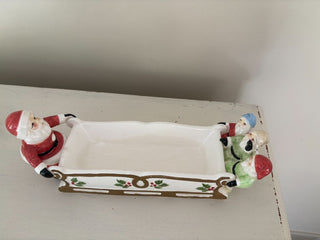 rectangular dish w Santa dec
