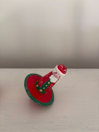 wooden Santa dreidel
