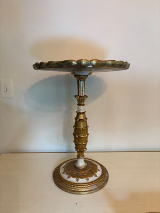 gold chippy pedestal table