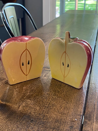 Vintage Apple Halves Salt & Pepper Shakers -