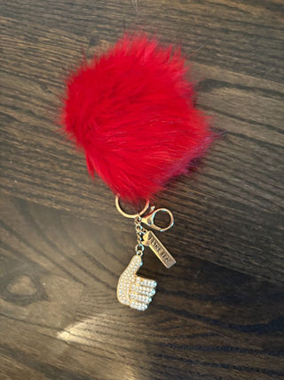 faux fur keychain