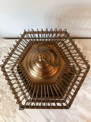 Decorative Hexagonal Brass Birdcage