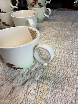 Coffee Cups w/Leaf Motif
