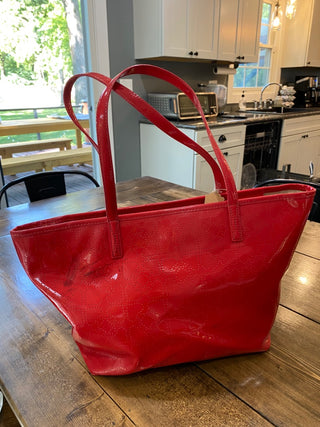 Kate Spade Patent Leather Red Heart Tote -