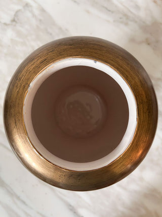 Haeger Gold Ginger Jar-Style Vase