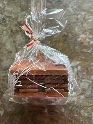 vintage log cabin incense burner