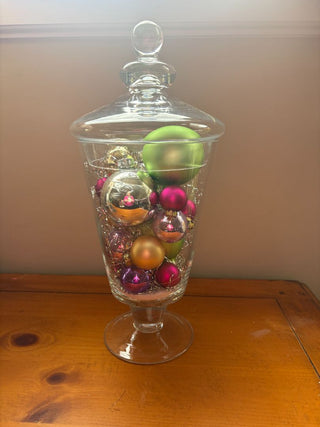 apothecary jar w ornaments