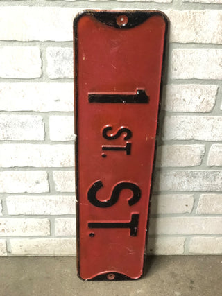 Vintage 1st St. Sign