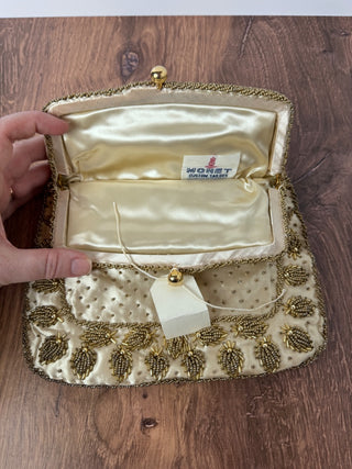 Vintage Gold Beaded Clutch