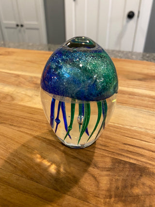 Jellyfish Glass Paperweight