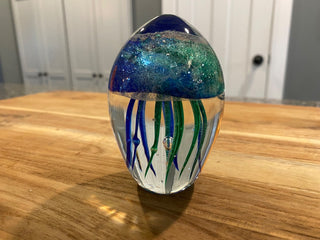 Jellyfish Glass Paperweight