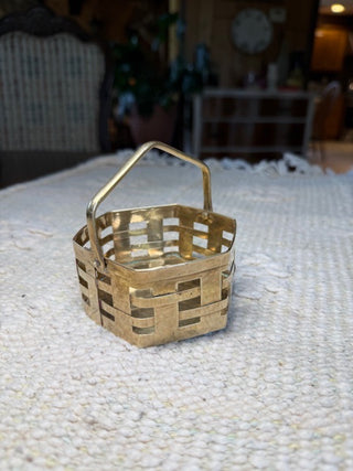 Brass Basketweave Basket