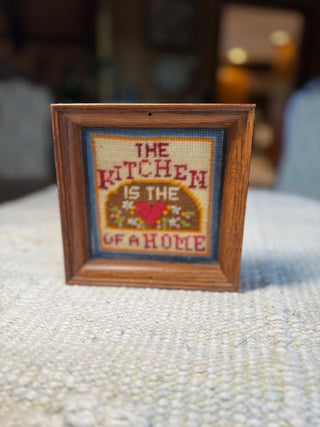 The Kitchen cross stitch in Wooden Frame