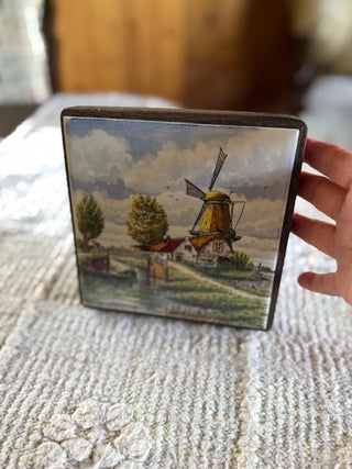 Dutch Windmill Tile in Frame - Made in England
