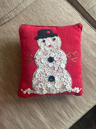 Santa button pillow