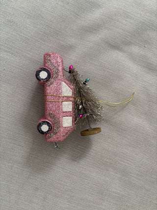 glitter car orn w tree