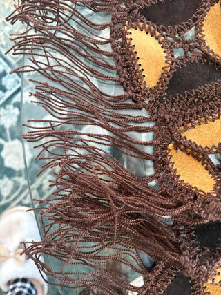 suede fringed scarf