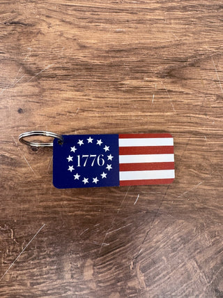 1776 American Flag Keychain