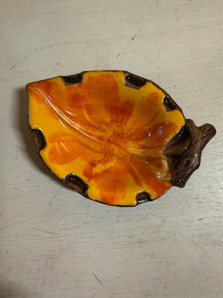 Vintage Ceramic Leaf-Shaped Dish by Treasure Craft
