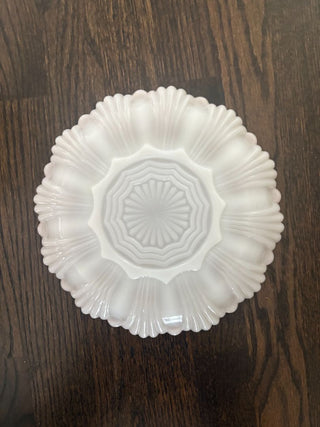 milk glass egg plate