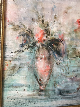 Signed Edna Hibel Floral Artwork