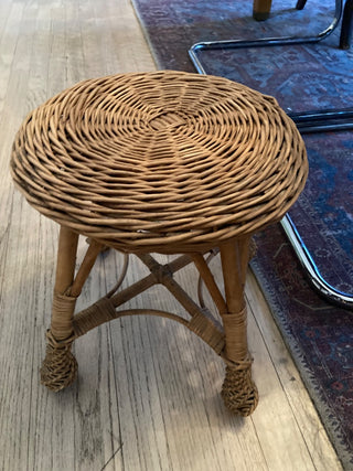 Small vintage wicker stand