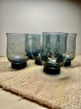 Vintage Pfaltzgraff Yorktowne Blue Glasses (6)