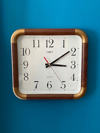 Vintage MCM Vizet wall clock 12x11.5x2”