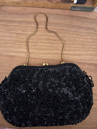 Black Vintage Sequin bag 7"x7"