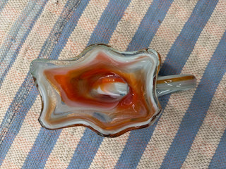 Orange Swirl Glass Candy Dish
