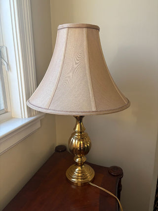 brass Lamp w ecru shade