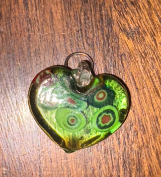 glass heart charm