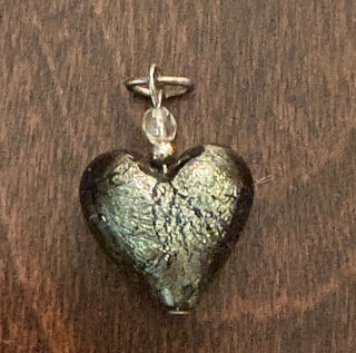 glass heart charm