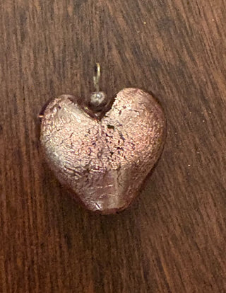 glass heart charm