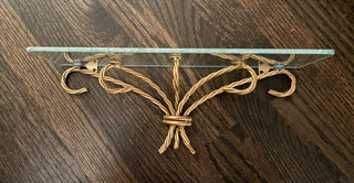 glass shelf w gold bracket