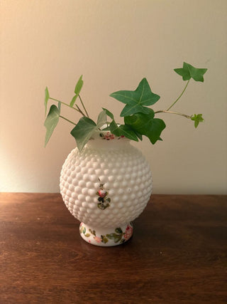 painted hobnail vase w live cuttings