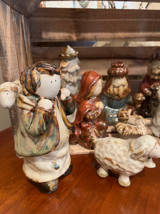 Glazed Ceramic Nativity Set