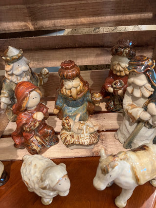 Glazed Ceramic Nativity Set