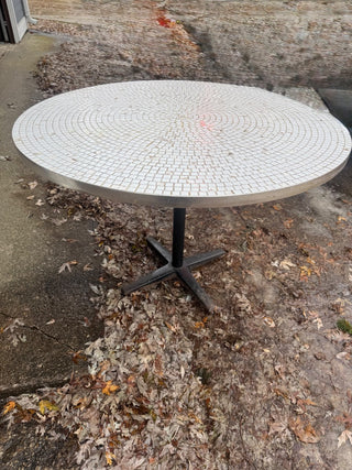 Vintage,Mcm round, mosaic tile dinning table