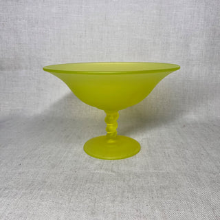 Tiffin Canary Yellow 1920s Compote Vaseline Glass
