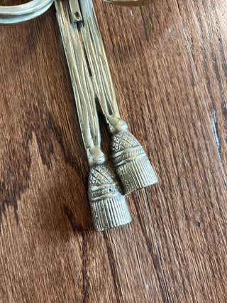 Brass Bow & Tassel Double Arm Wall Sconce